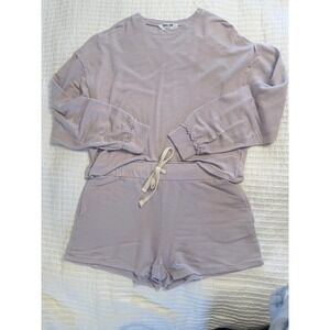 Boutique Cozy Lilac Lavender‎ Comfy Shirt and Short Set- Medium- EUC